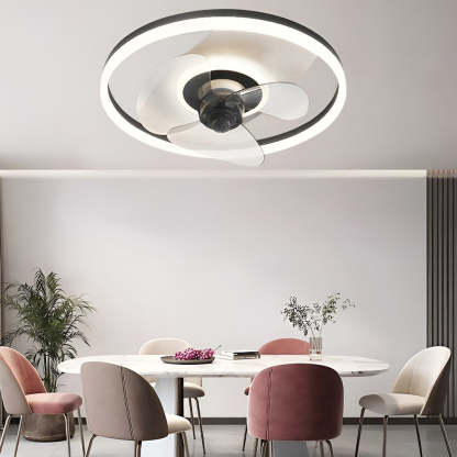 Circular Stepless Dimming Modern Inverter Ceiling Fan Light with Remote Control-Lighom