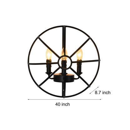 Hemispherical Iron Art Candlelight Black Retro Nostalgic Wall Lights Fixture-Lighom