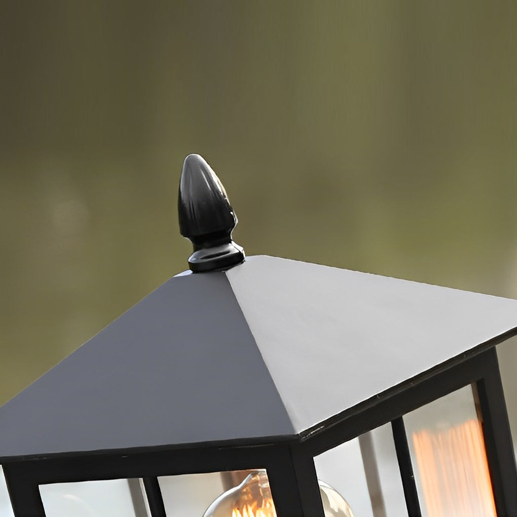 Traditional Square Waterproof LED Black Classic Solar Post Caps Lights-Lighom