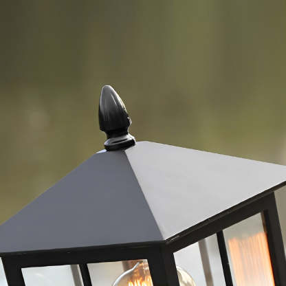 Traditional Square Waterproof LED Black Classic Solar Post Caps Lights-Lighom