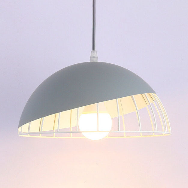 Nordic Macaron Aluminum Wire Dome Cage Pendant Light