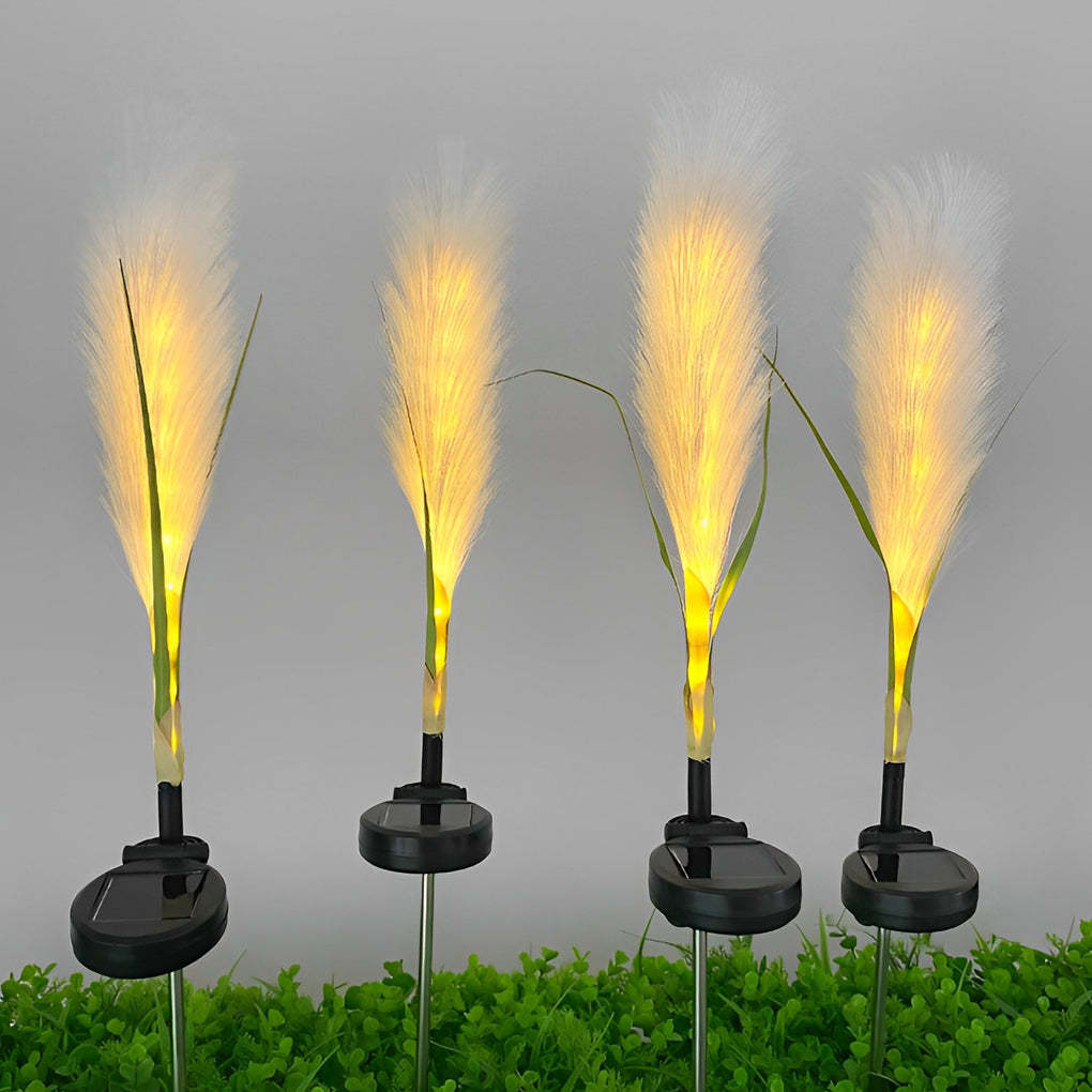2PCS Creative Hairy Reed Decor LED Intelligent Modern Solar Lawn Lamp-Lighom