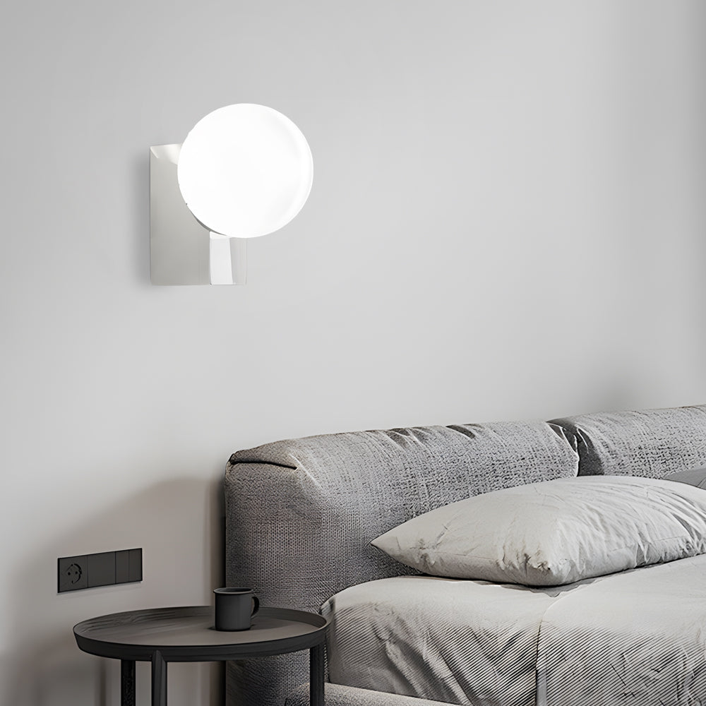 Cream White Glass Ball LED Wall Light with Dimmable Feature-Lighom