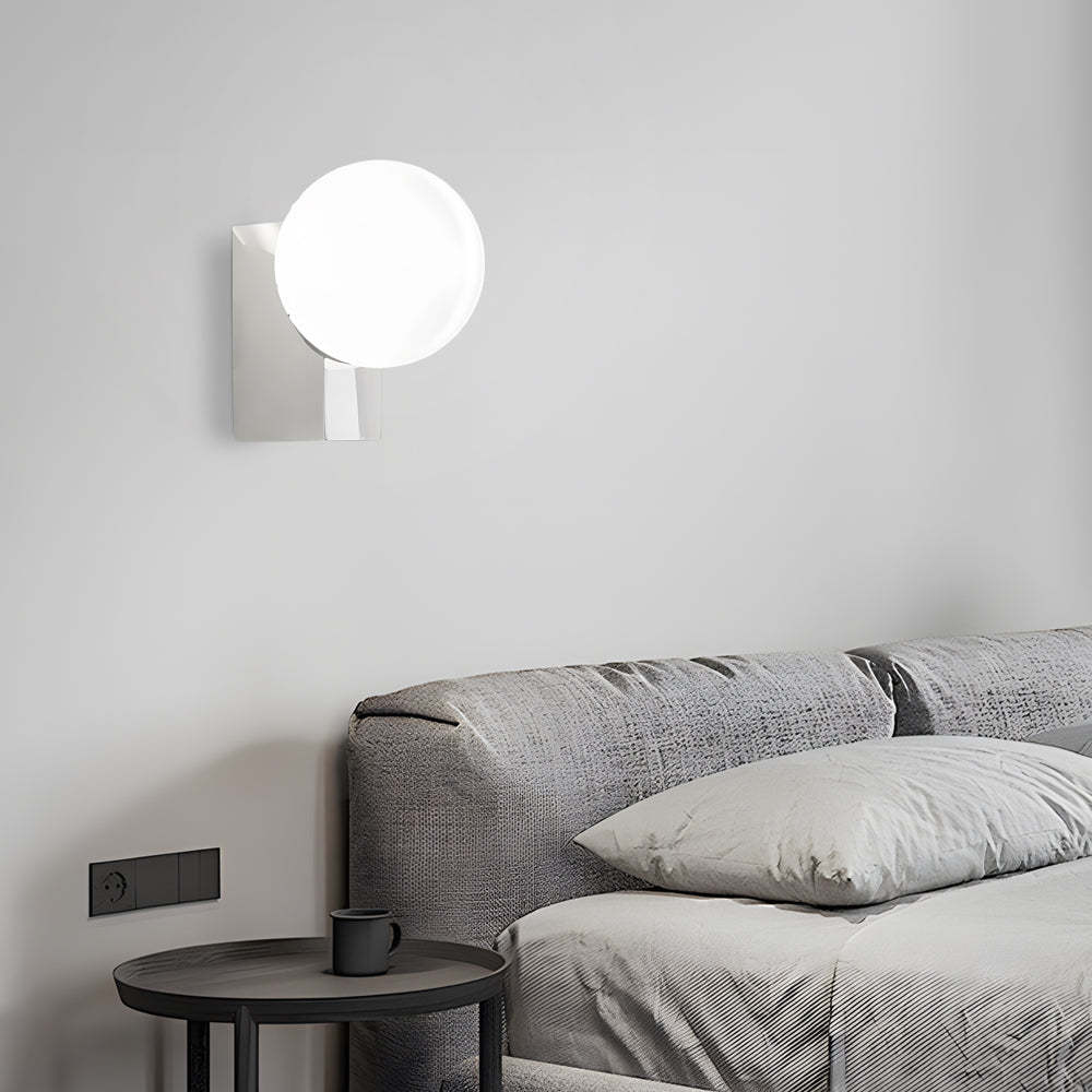 Cream White Glass Ball LED Wall Light with Dimmable Feature-Lighom