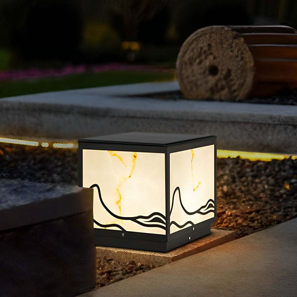 Mountain Scenery Smart Solar Post Cap Light