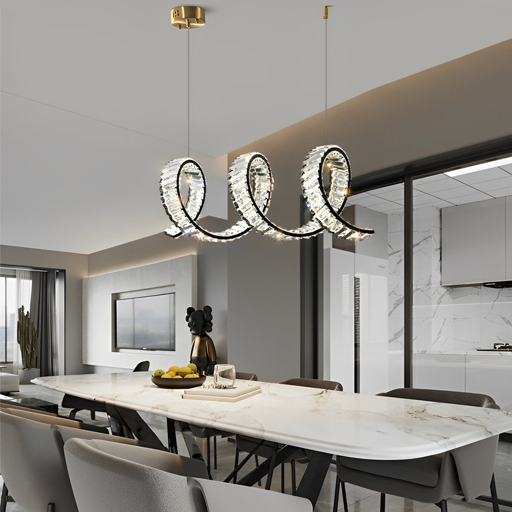 Lighom minimalist wave black pendant lighting — Matte Black