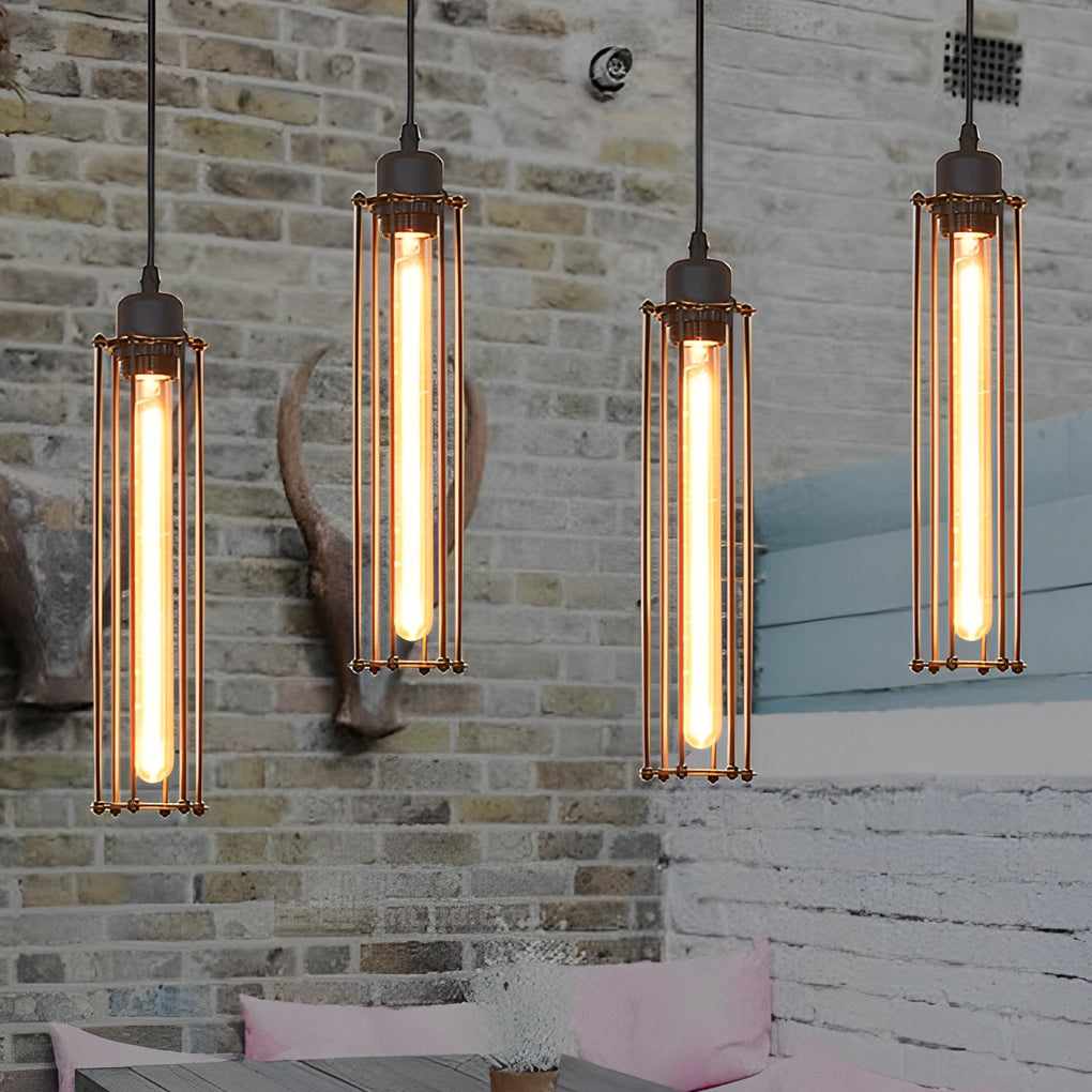 Retro Iron LED Black Industrial Pendant Light Fixture