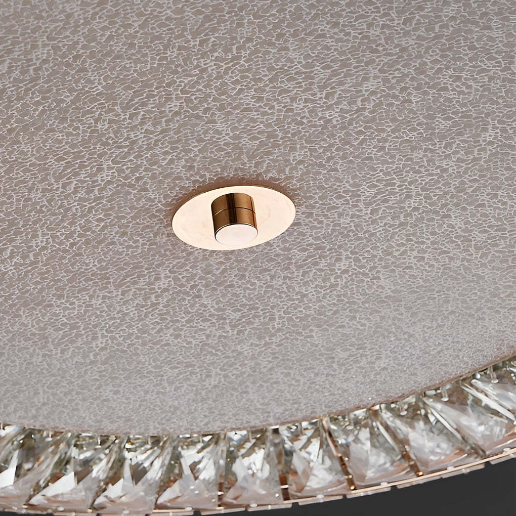 Round Crystal Dimmable Glass Modern Ceiling Fixture
