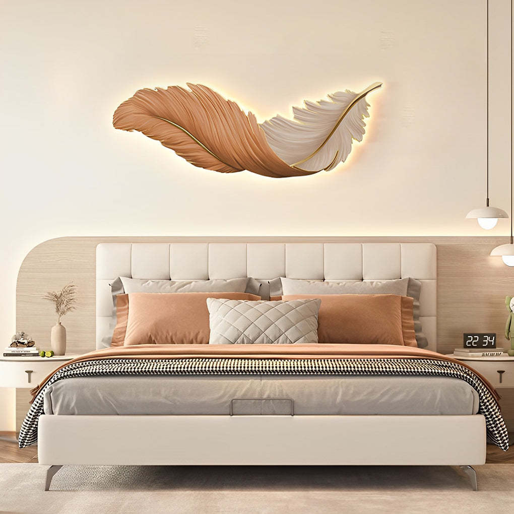 Luxury Creative Feathers USB DC5V Remote Control LED Modern Wall Lights-Lighom