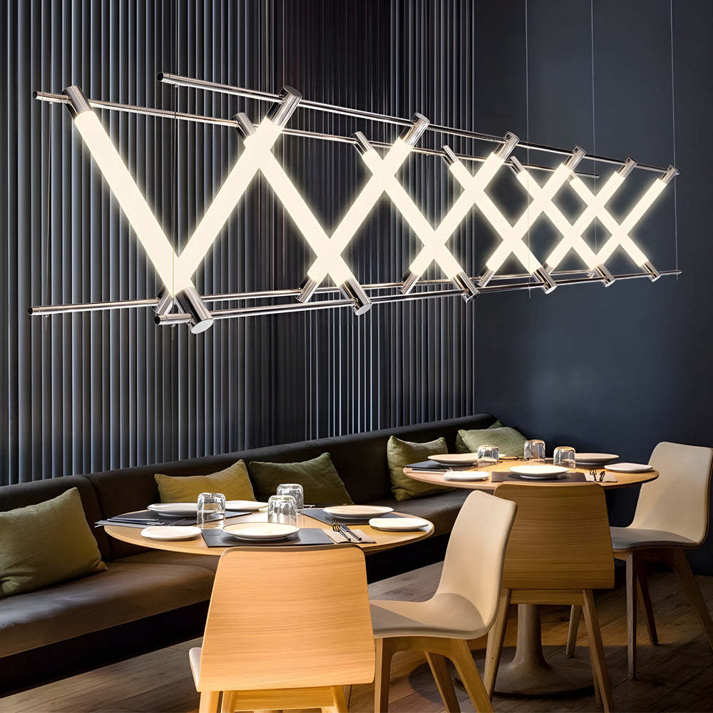 6/12-Light Acrylic Tube Designer Island Pendant