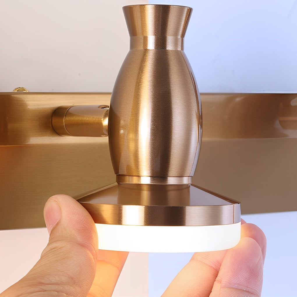 Adjustable Gold Bathroom Vanity Light with 180° Rotatable Heads - 3/4 Light LED Fixture-Lighom
