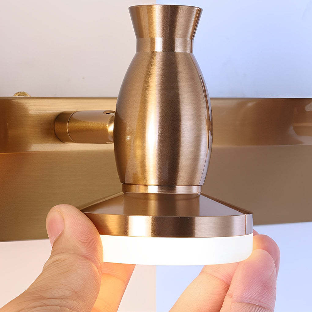Adjustable Gold Bathroom Vanity Light with 180° Rotatable Heads - 3/4 Light LED Fixture-Lighom