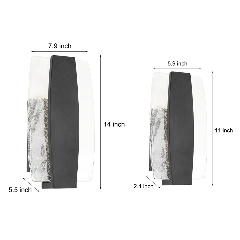 Waterproof LED Handmade Bubbles Glass Black Modern Outdoor Wall Light-Lighom