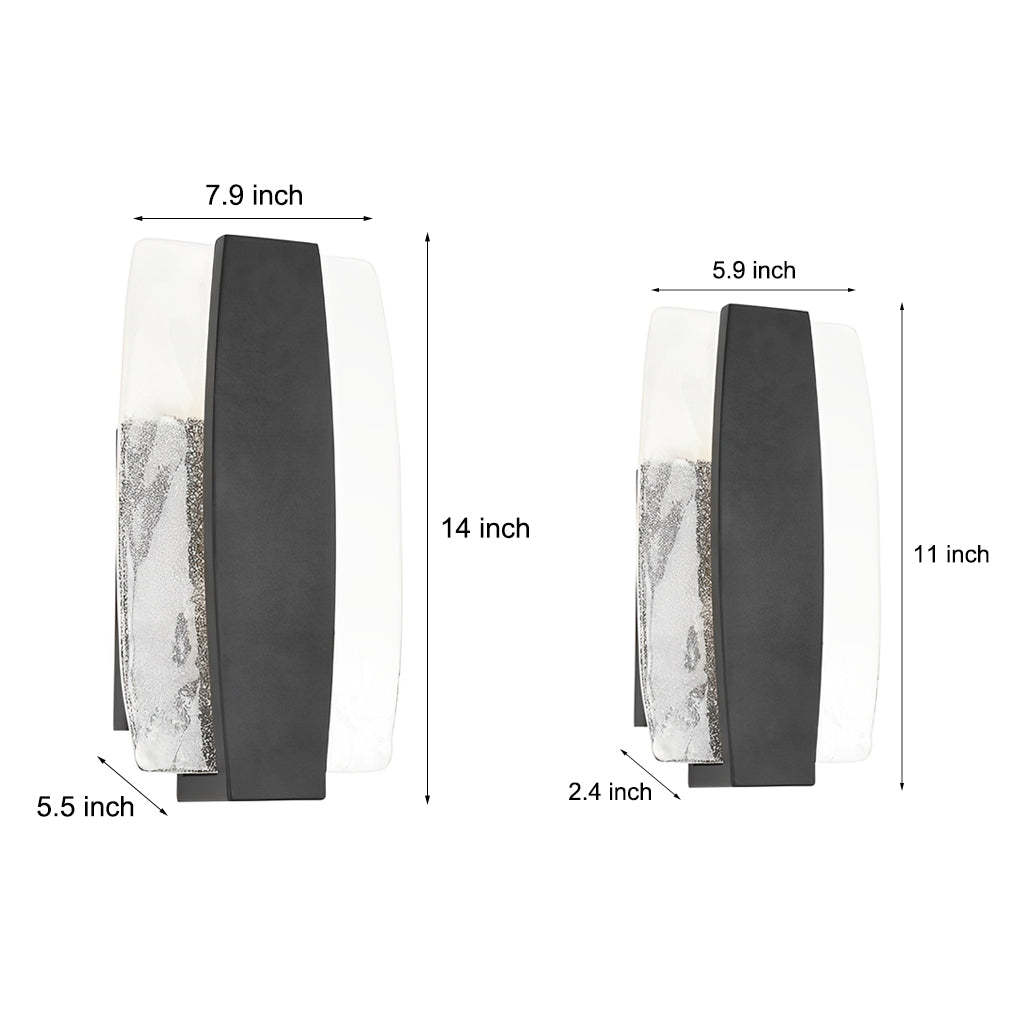 Waterproof LED Handmade Bubbles Glass Black Modern Outdoor Wall Light-Lighom