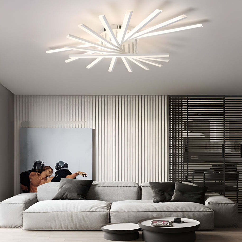 Strip Dimmable LED White Nordic Ceiling Chandelier