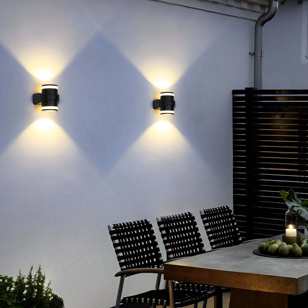 Round Up and Dawn Light LED Waterproof Black Outdoor Wall Washer Lights-Lighom