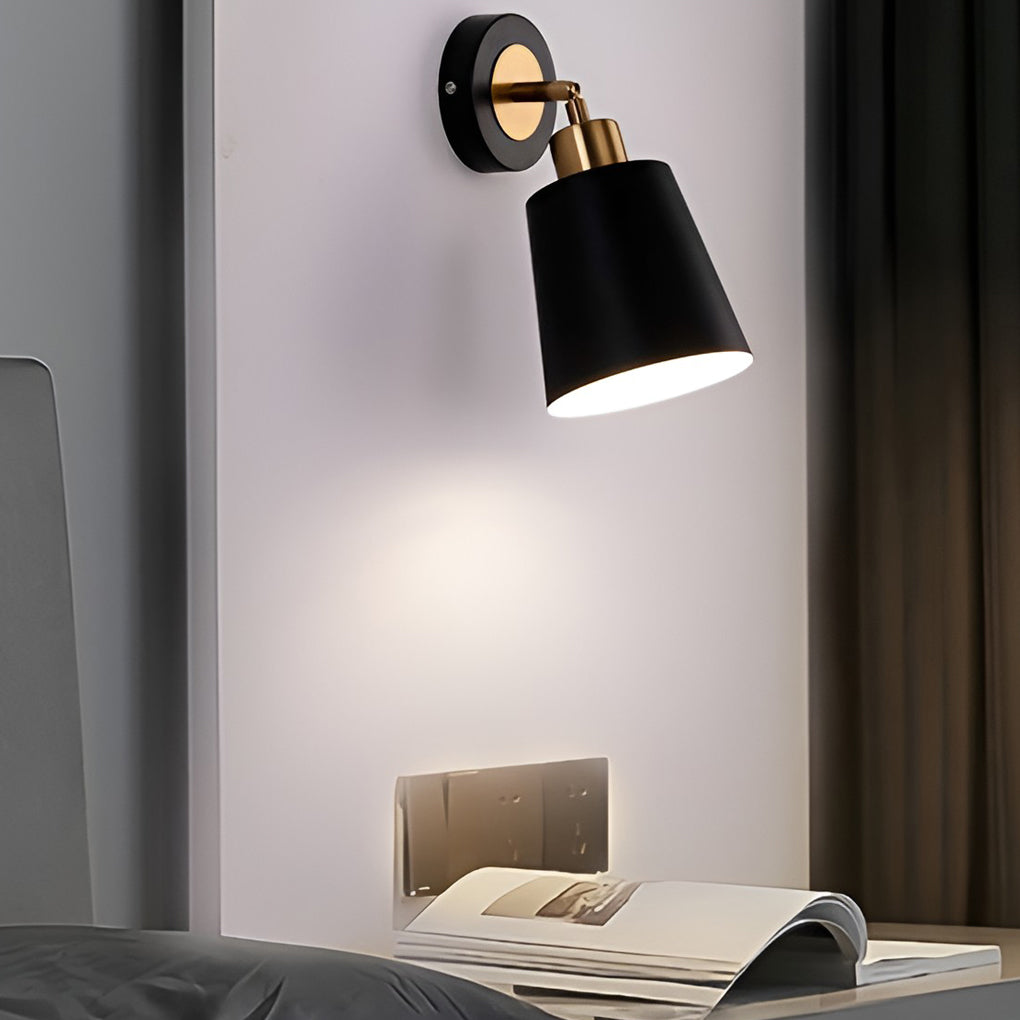 LED 3 Step Dimming Black Nordic Adjustable Wall Sconce Light Wall Lamp-Lighom