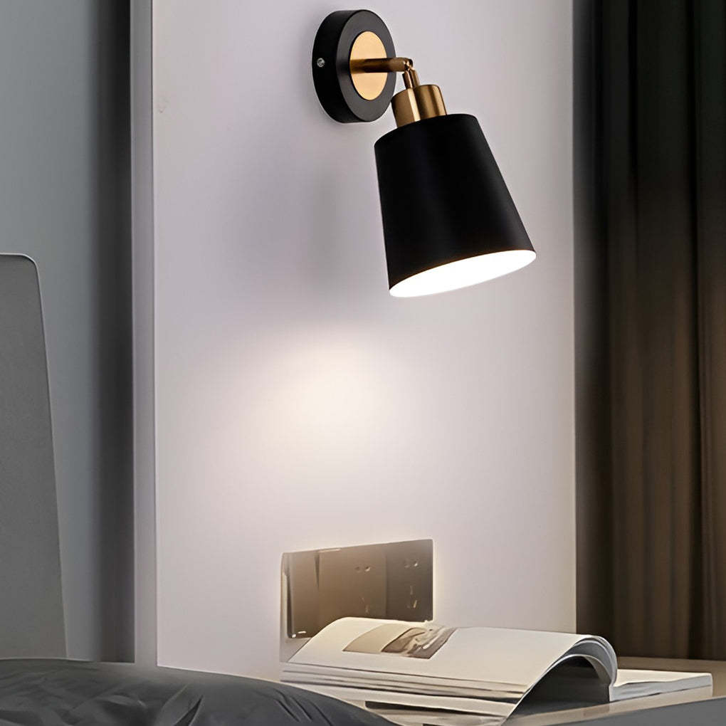 LED 3 Step Dimming Black Nordic Adjustable Wall Sconce Light Wall Lamp-Lighom