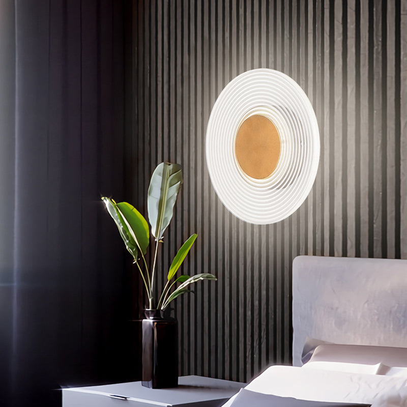 Lighom modern grid stripe white wall sconces in acrylic — Check / Warm White (3000K)