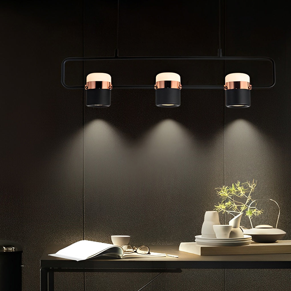 Black synthetic rotatable pendant lighting - modern — 6-Light