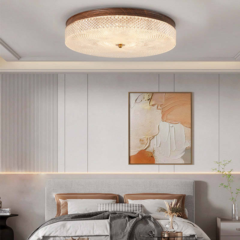 Round Acrylic LED Dimmable Retro Ceiling Light with Remote