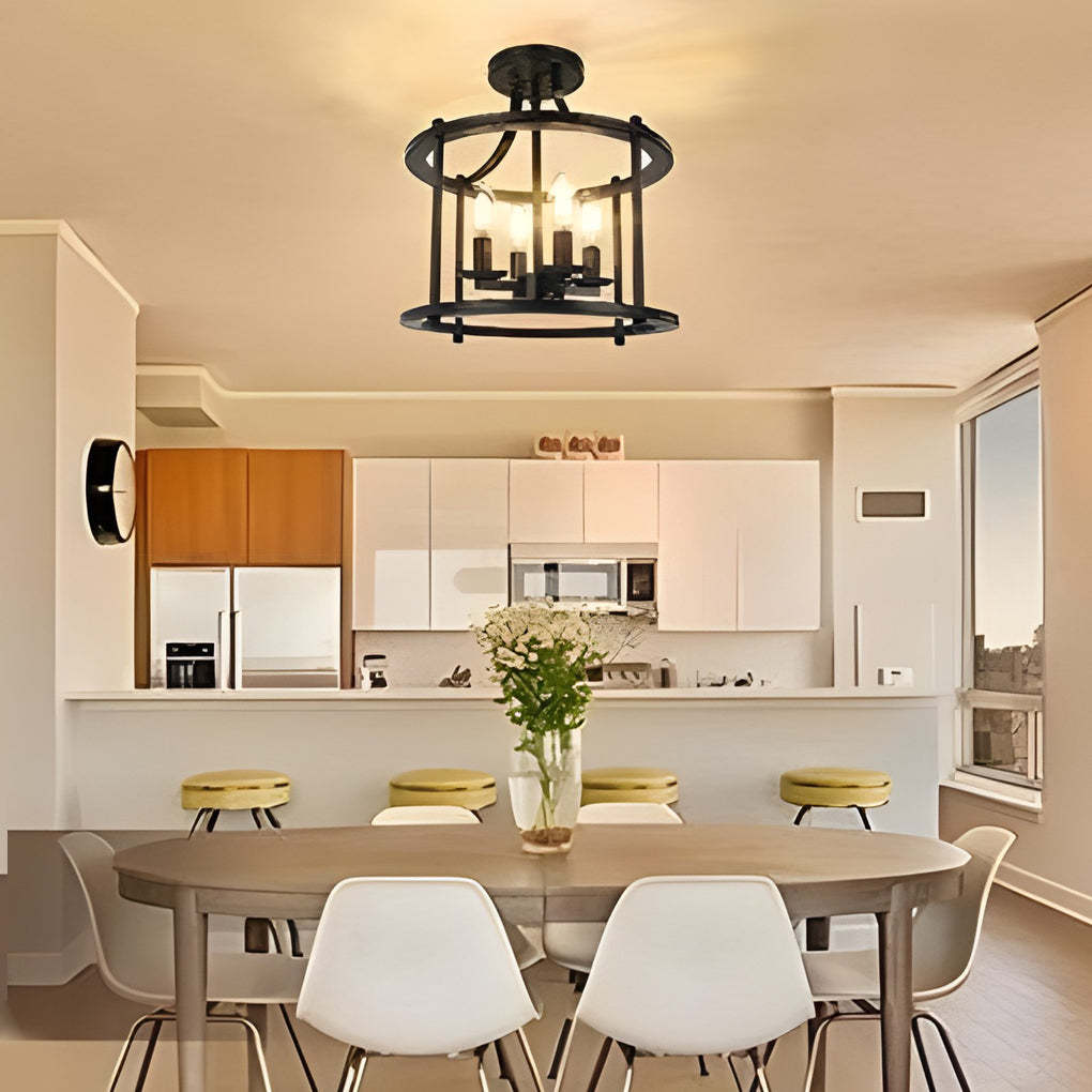 Retro Metal Lantern Industrial Pendant Ceiling Light