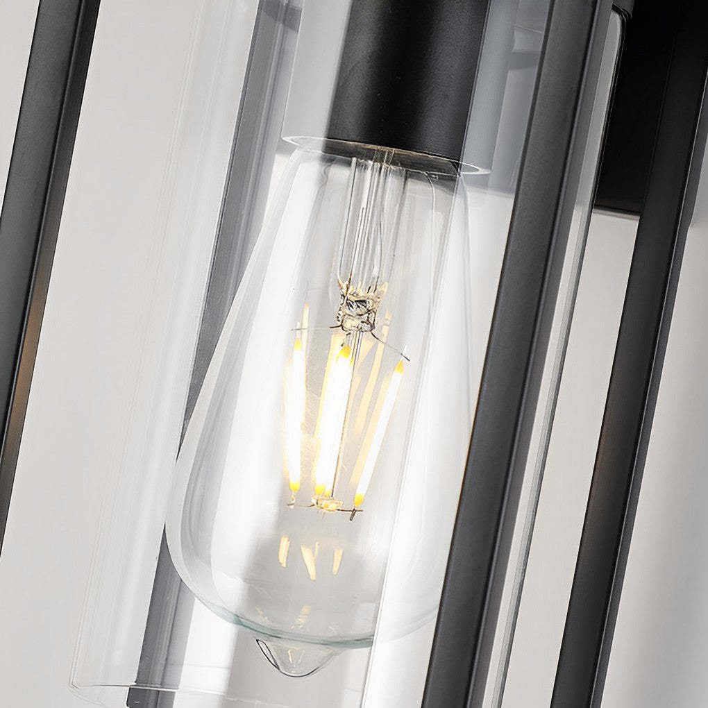Rectangular Minimalist Iron Glass Black Industrial Wall Lamp