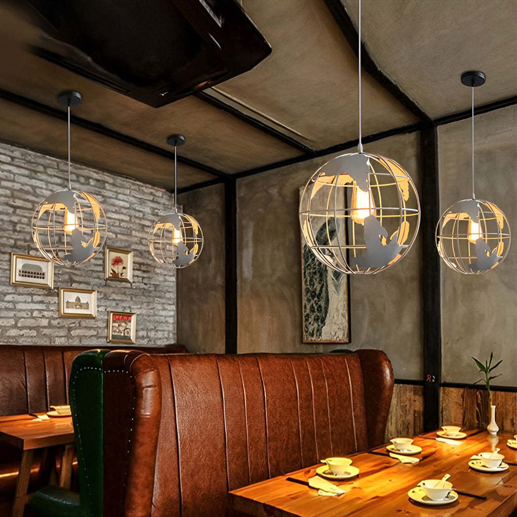 Iron Globe Retro Industrial Chandelier