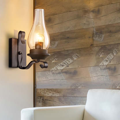 Retro Glass E27 Industrial Wall Lamp Wall Sconces Lighting-Lighom