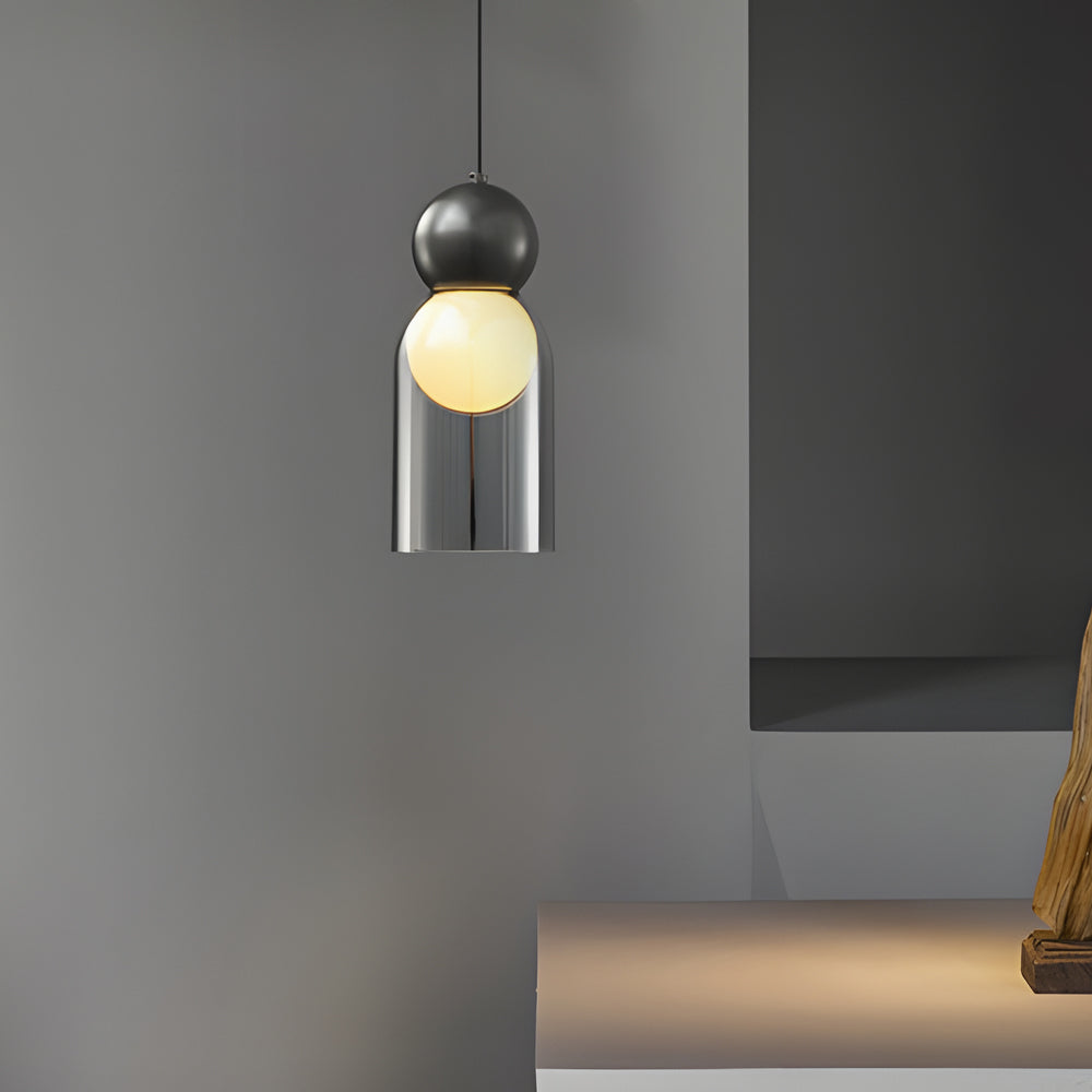 Glass Gourd 3-Step Dimming Copper Modern Pendant Light