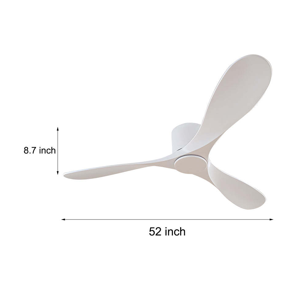 52" Modern 3-Blade Low-Profile White Fan