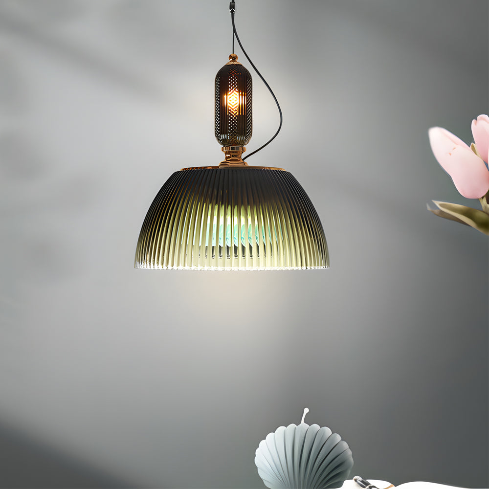 Lighom modern retro gradient green pendant lighting in glass — Cylinder