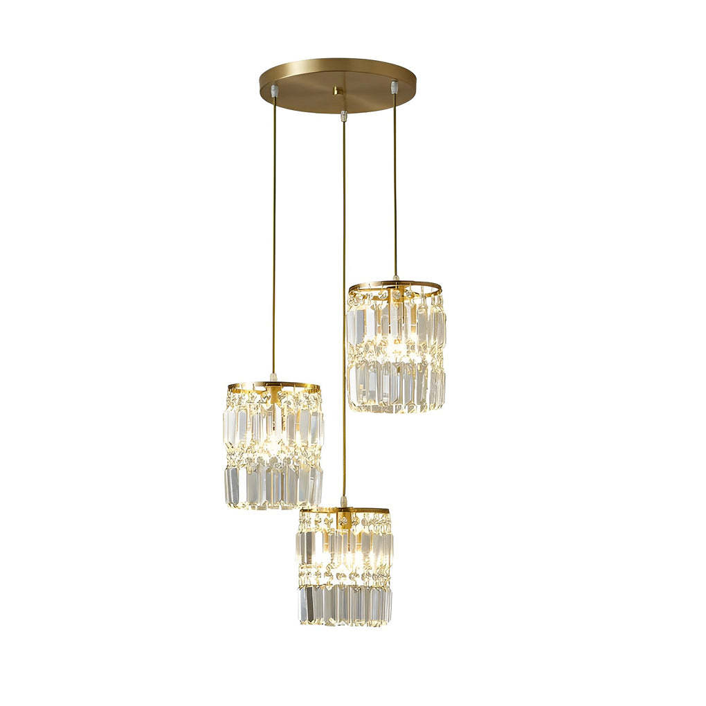 Cylindrical Crystal Shade 3-Step Dimming Nordic Pendant