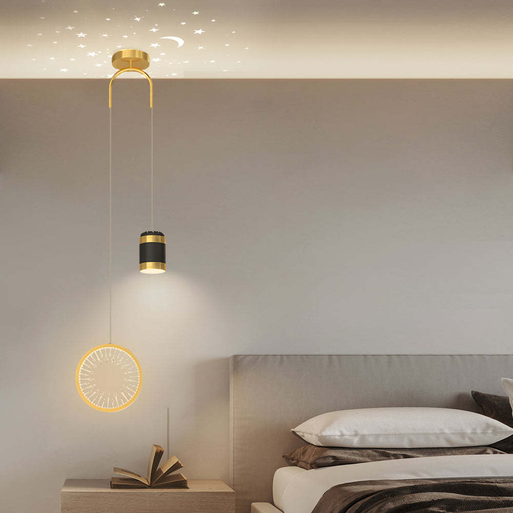 Oval Starry Projection Dimmable Nordic Pendant
