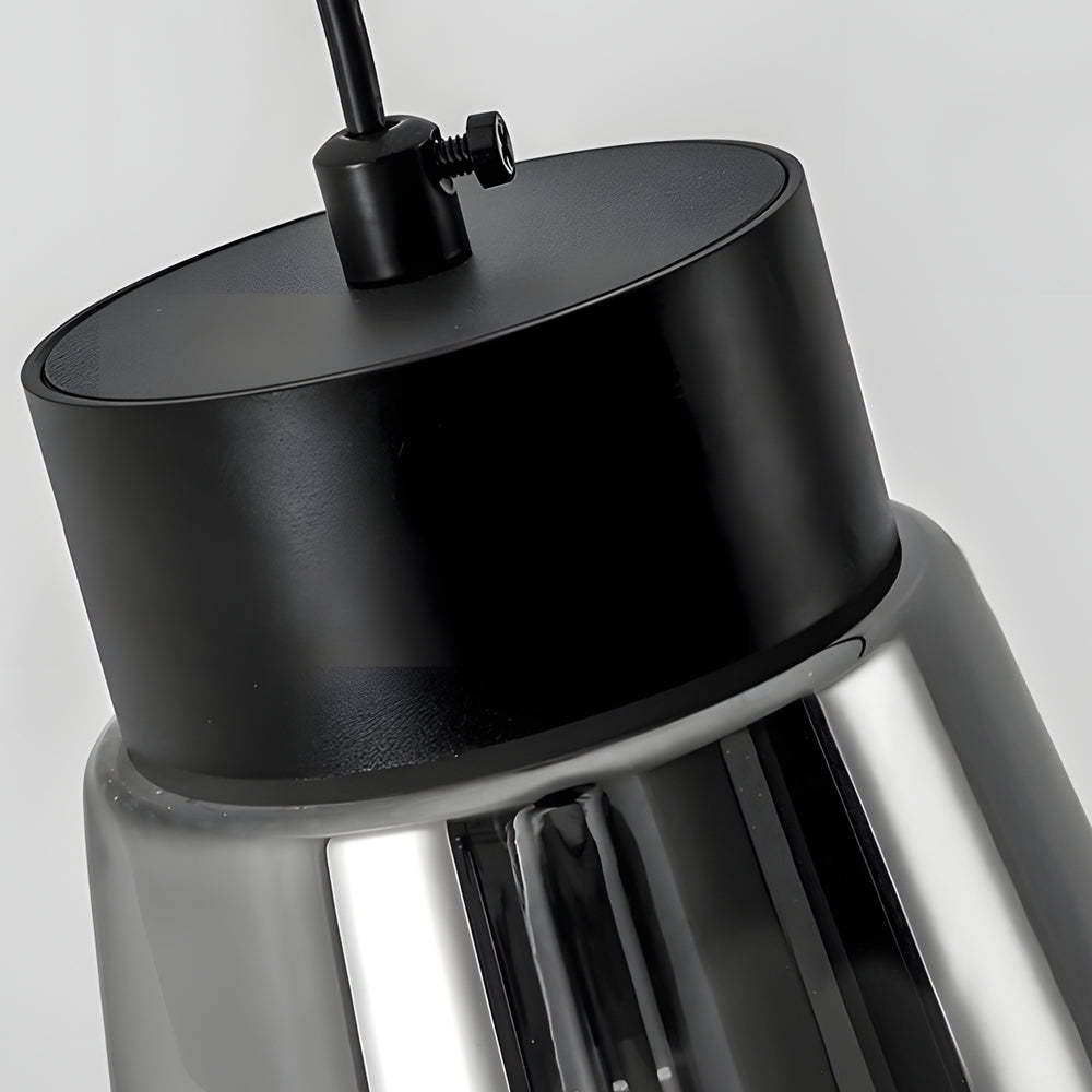 Minimalist Smoke Gray Glass COB Modern Pendant Chandelier