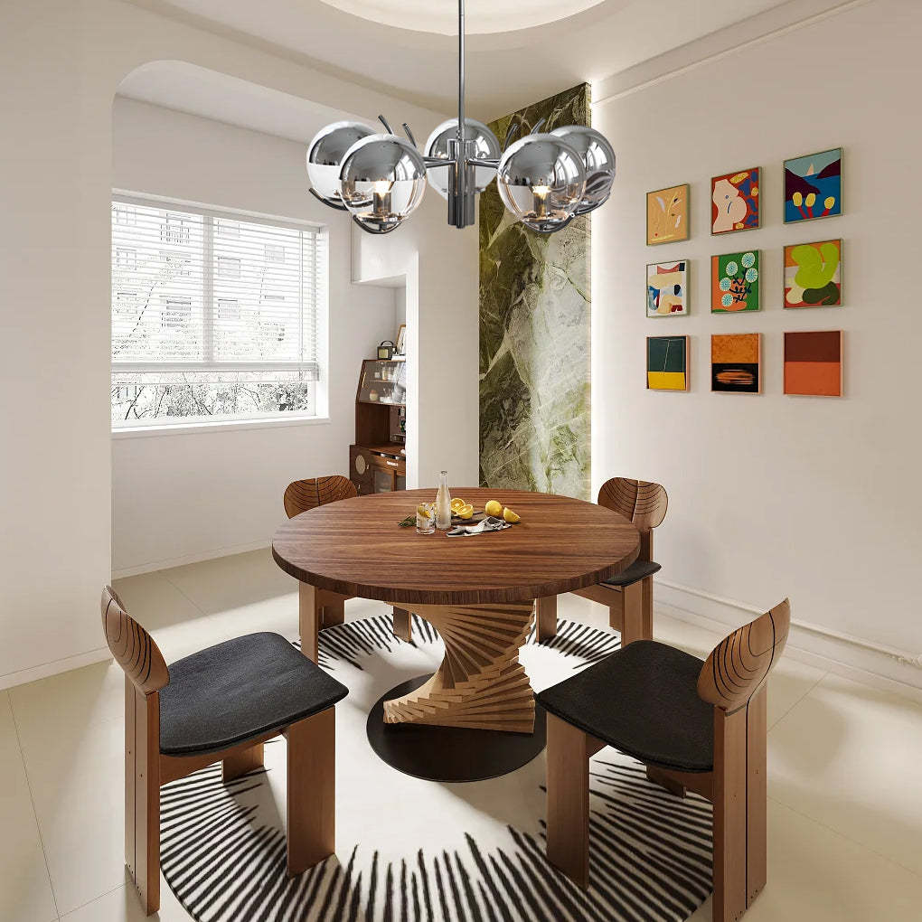 4/5-Light Glass Globe Iron Nordic Chandelier