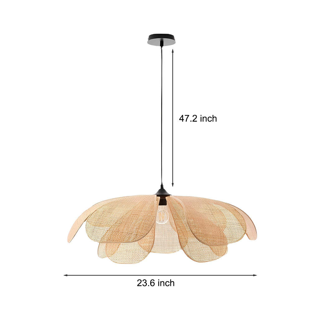 Rattan Flower Petal Dimmable Japanese Chandelier