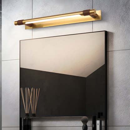 120�� Rotatable Flush-Mount Bathroom Vanity Light with Linear Bar and Elegant Finishes-Lighom