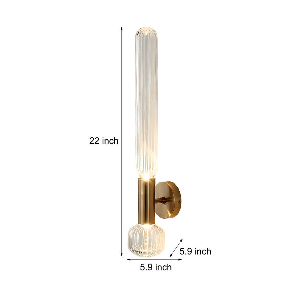 Glass Long Tube up and down Lighting Simple Art Postmodern Wall Light Fixture-Lighom
