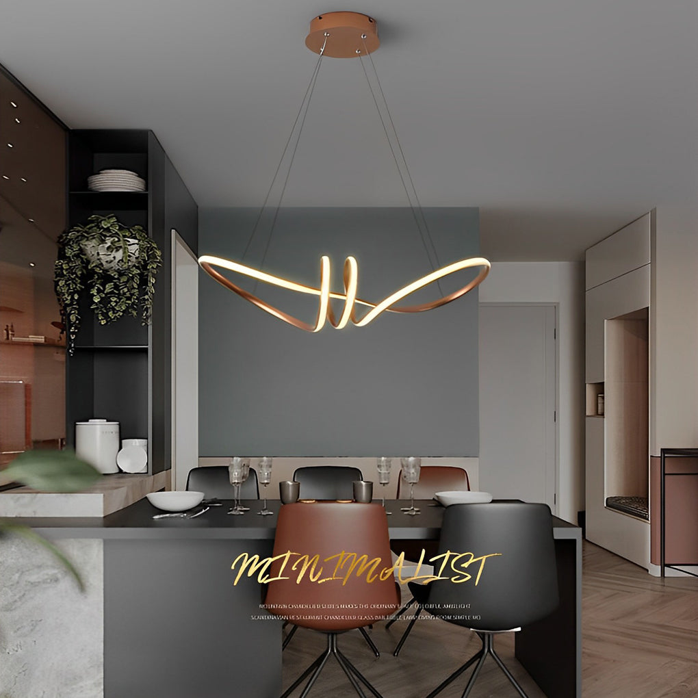 Mid-century wave circle white pendant lighting, Lighom — Cool White (6000K)