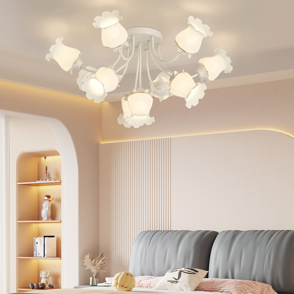 White Flower Dimmable Modern Ceiling Light - Green