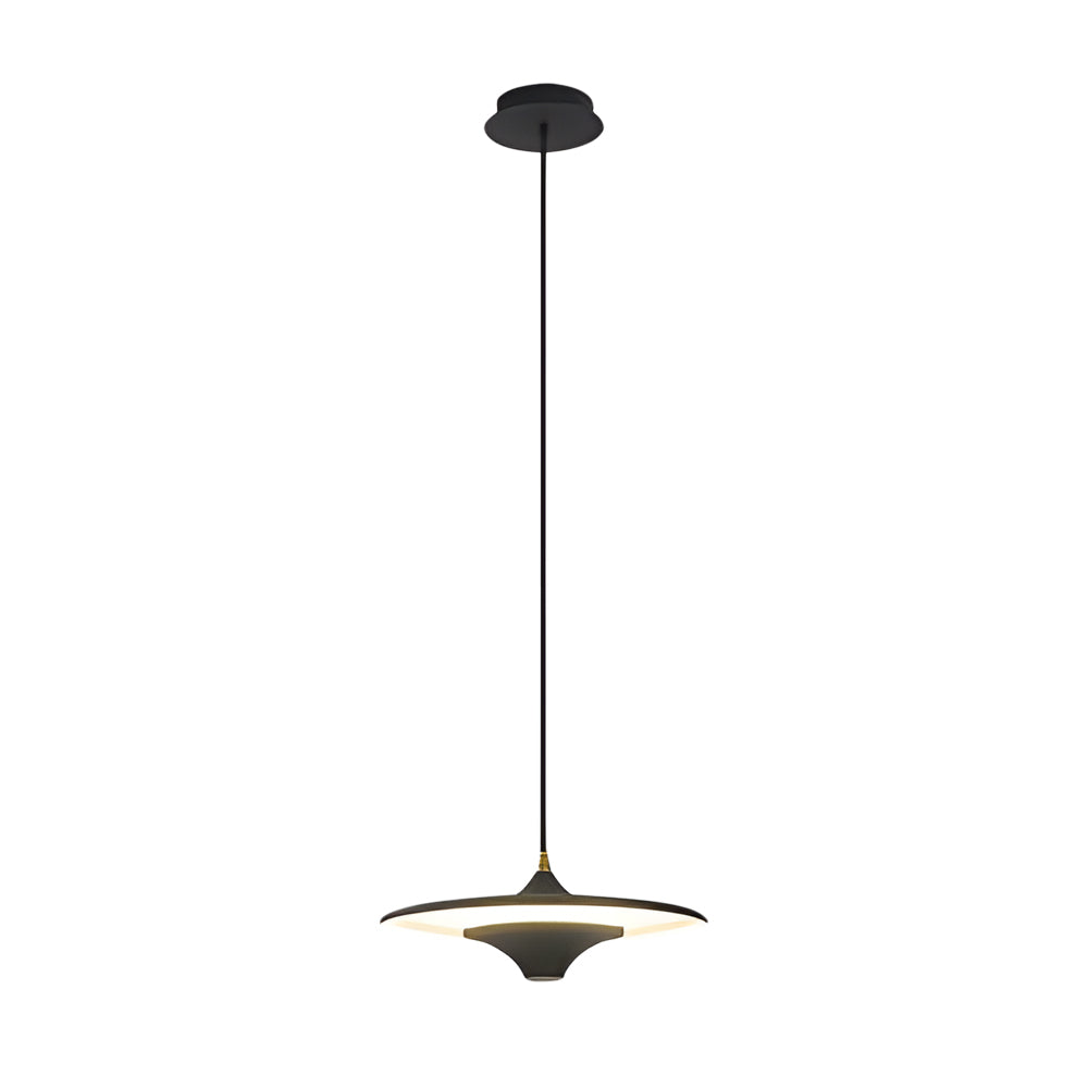 13.8" 1-Light Round UFO LED Metal Small Spaceship Pendant