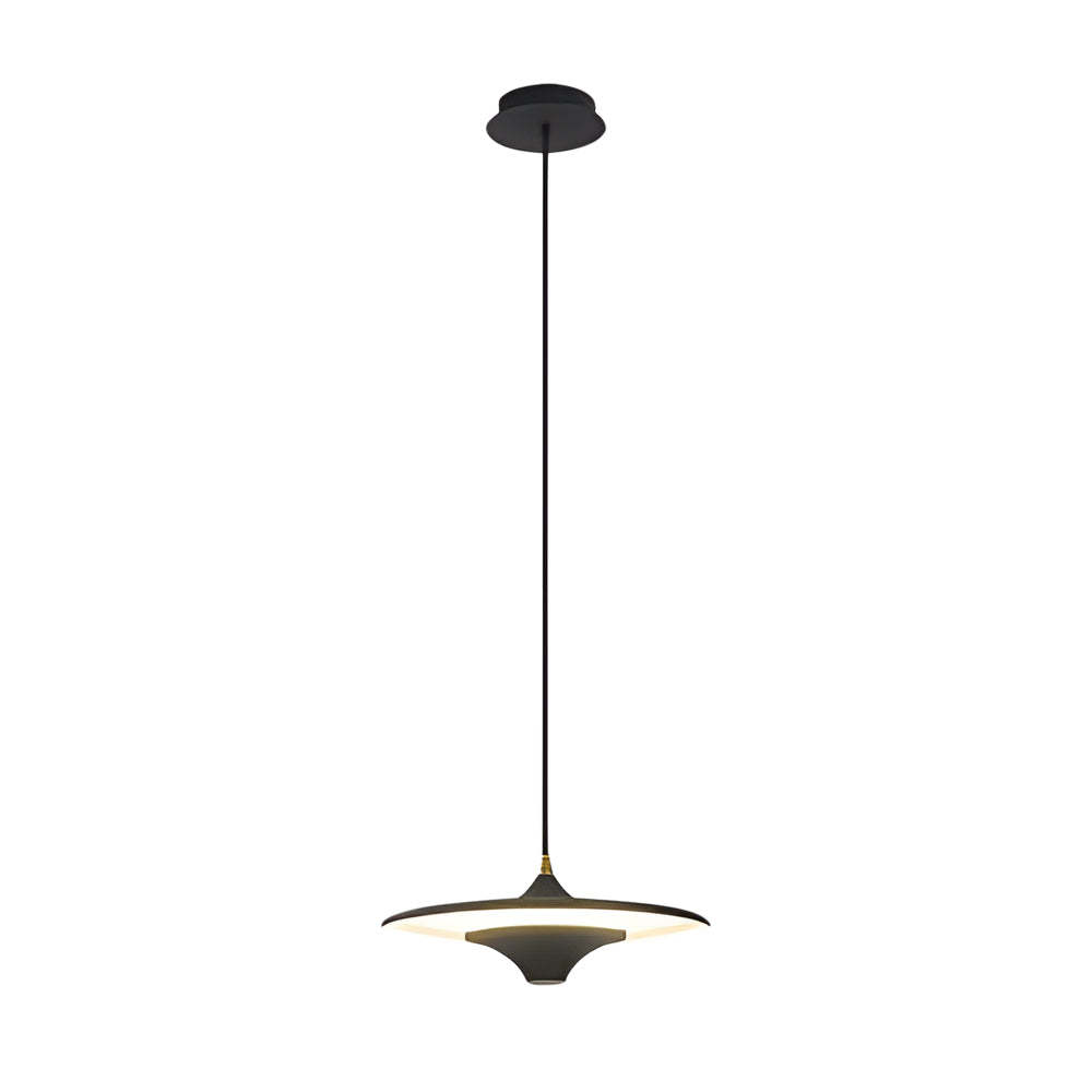 13.8" 1-Light Round UFO LED Metal Small Spaceship Pendant
