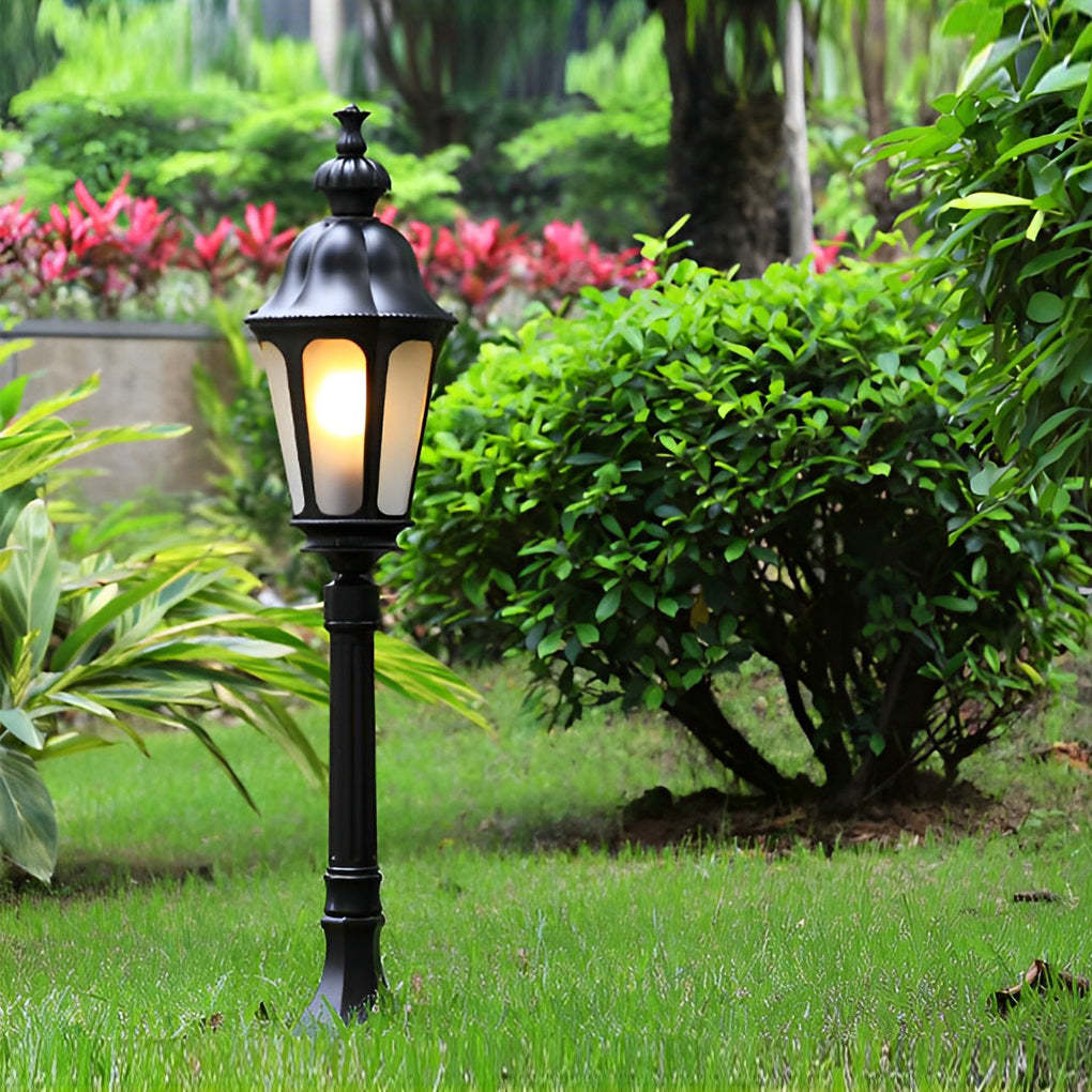 Elegant European-Style Black LED Outdoor Pathway Lamp Post-Lighom