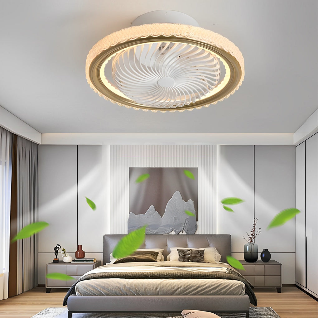Round Mute Timing LED 3-Step Bladeless Fan