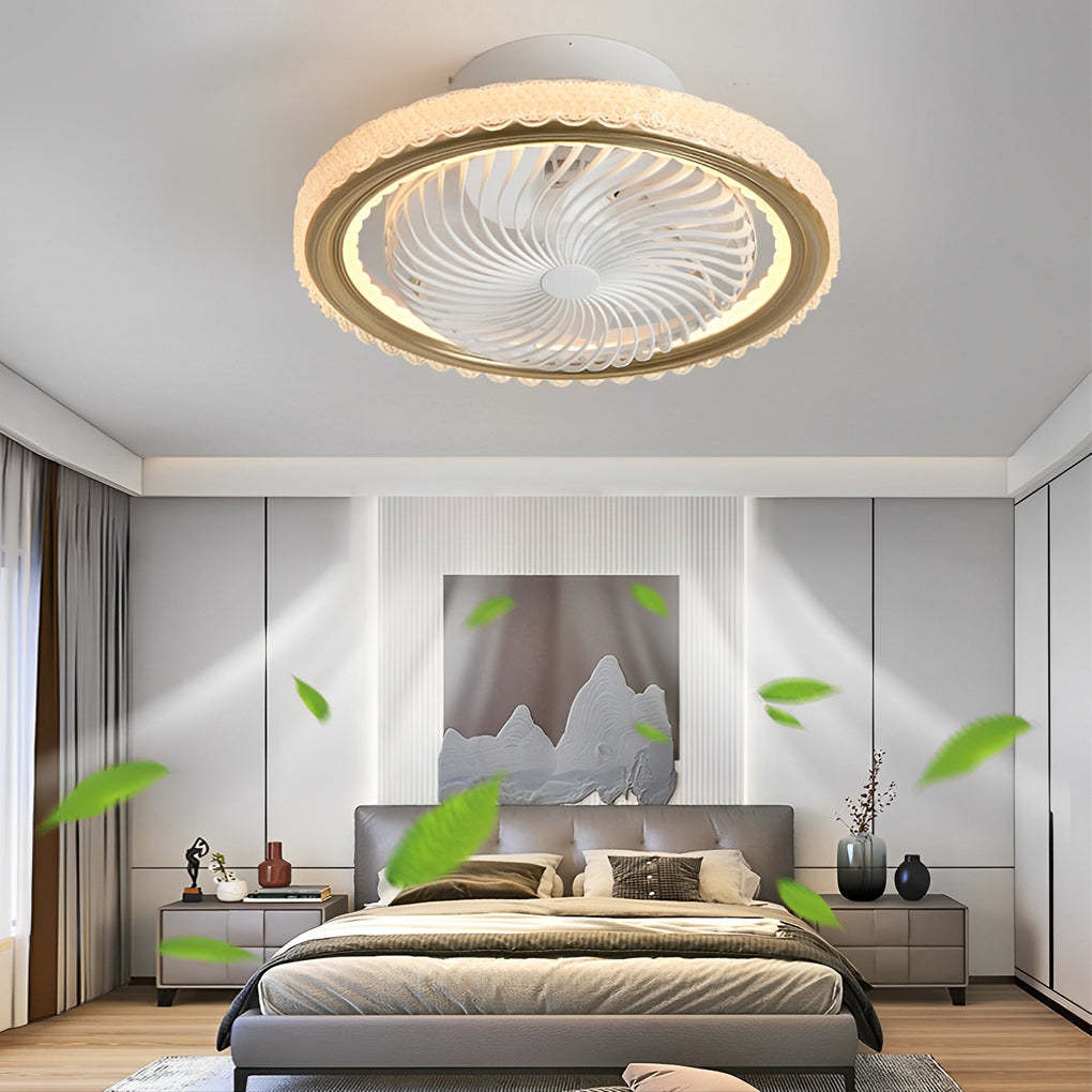 Round Mute Timing LED 3-Step Bladeless Fan