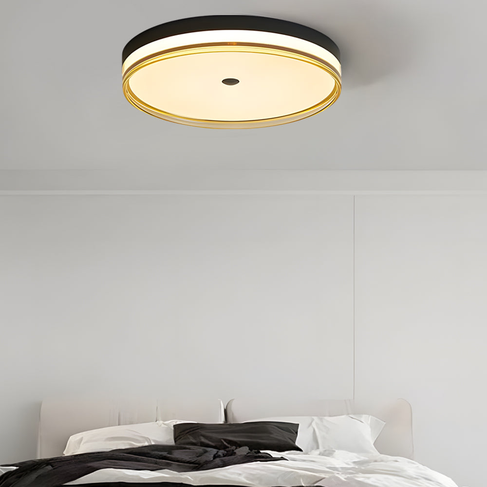 Black acrylic round flush mount lighting - modern — 15.7" Diameter / Matte Black