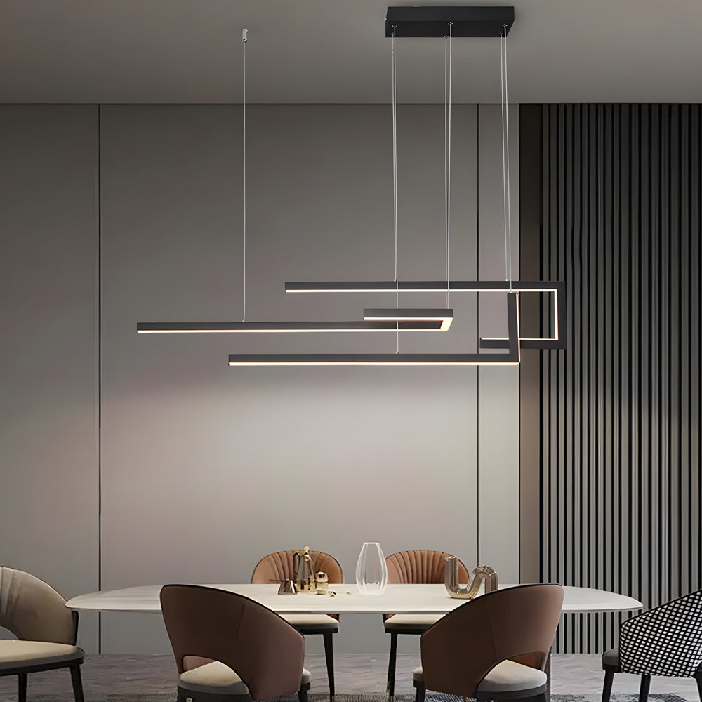 Geometric Strip Dimmable Nordic Dining Chandelier