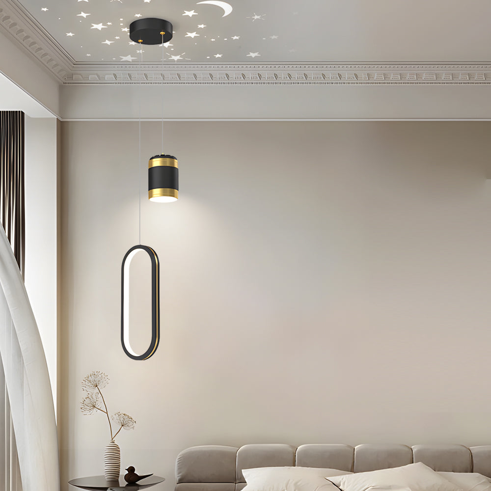 Starry Projection Ring Dimmable Modern LED Pendant