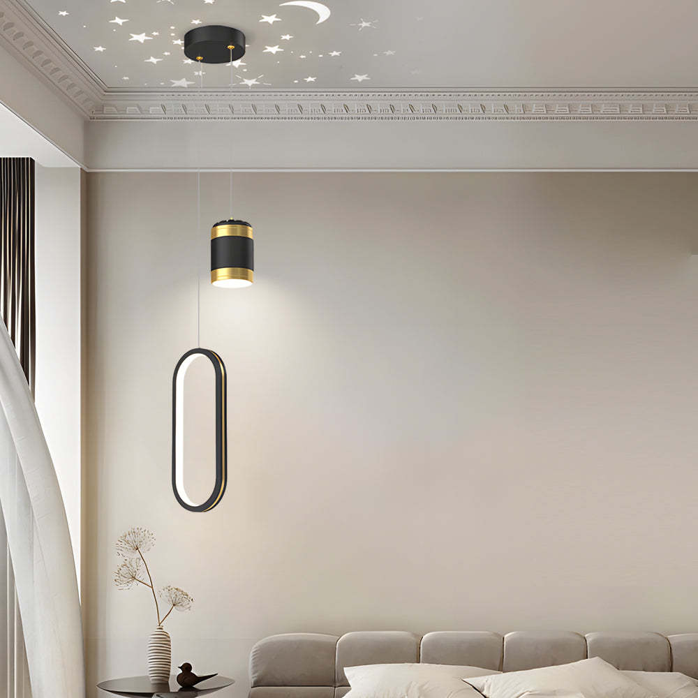 Starry Projection Ring Dimmable Modern LED Pendant